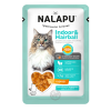 Корм влажный НАЛАПУ Indoor&Hairball для взрослых кошек живущих в помещении, кусочки курицы в желе, 77 г