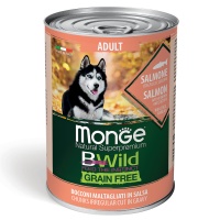 Monge Dog BWild GRAIN FREE беззерновые консервы из лосося с тыквой и кабачками для взрослых собак всех пород 400г