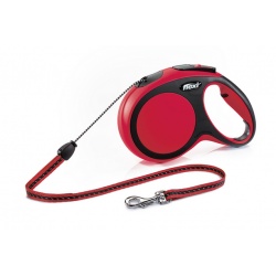 FLEXI New Comfort M Cord 5 m Поводок-рулетка, трос, черный/красный, до 20 кг
