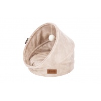 SCRUFFS Лежанка для кошек "Kensington Cat Cave", экозамша, бежевый, 44x44x48см