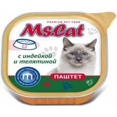 Ms.Catконсервы для кошек паштет с Индейкой и телятиной