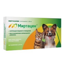 Миртацен 1,88 мг для собак мелких пород и кошек, 30 таб