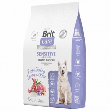 Brit Care сухой корм для взрослых собак с чувствительным пищеварением, индейка, ягненок, 1,5 кг