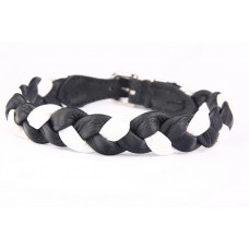 ZOOLESZCZ Ошейник для собак "Plaited", черно-белый