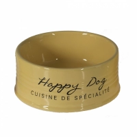 DUVO+ Миска для животных керамическая, "Happy Dog", желтая, 520мл