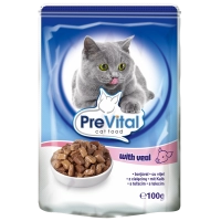 PreVital Classic консервы с телятиной в соусе для кошек, 100 г