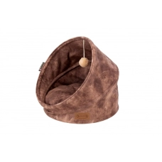 SCRUFFS Лежанка для кошек "Kensington Cat Cave", экозамша, шоколадный, 44x44x48см
