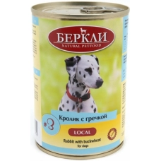 Беркли Local консервы для собак №3 Кролик с гречкой, 400 г
