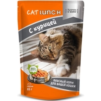 Cat Lunch пауч для кошек кусочки в желе с Курицей